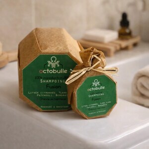 Natürliches Brennnessel-Shampoo-Stück – Superfett-Festshampoo | Zero Waste | Haar & Körper | Bio, plastikfrei, vegan, handgefertigt in Frankreich