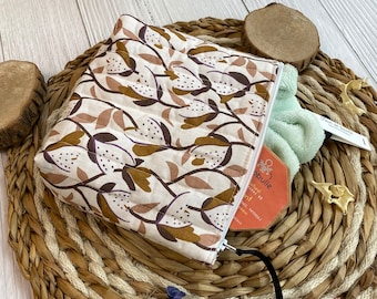 Jolie pochette, Trousse à maquillage en tissus coton matelassé fleurie liberty