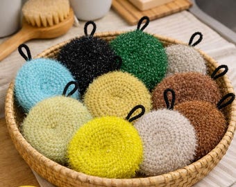 Lavette tawashi grattounette double-sided sponge grating and soft cotton to wash the dishes without scratching it, accessory zero waste