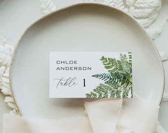 FERN | Place Card Template, Printable, Forest Wedding, Digital Download