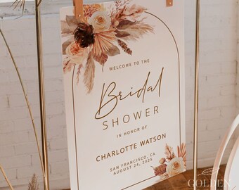 TERRACOTTA | Bridal Shower Welcome Sign Template Printable, Boho Decorations, Portrait, Digital Download