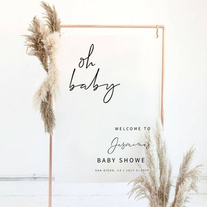 MINIMALIST | Baby Shower Welcome Sign Template, Printable, Portrait, Modern Signage, Digital Download