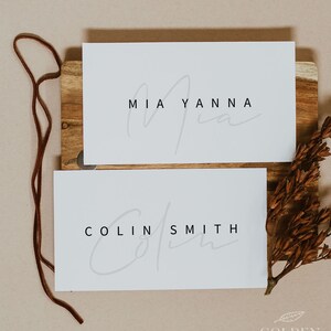 minimalistisch | Platzkartenvorlage, bedruckbar, moderne Hochzeit, digitaler Download
