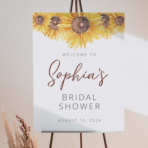 SUNFLOWER | Bridal Shower Welcome Sign Template, Printable, Digital Download