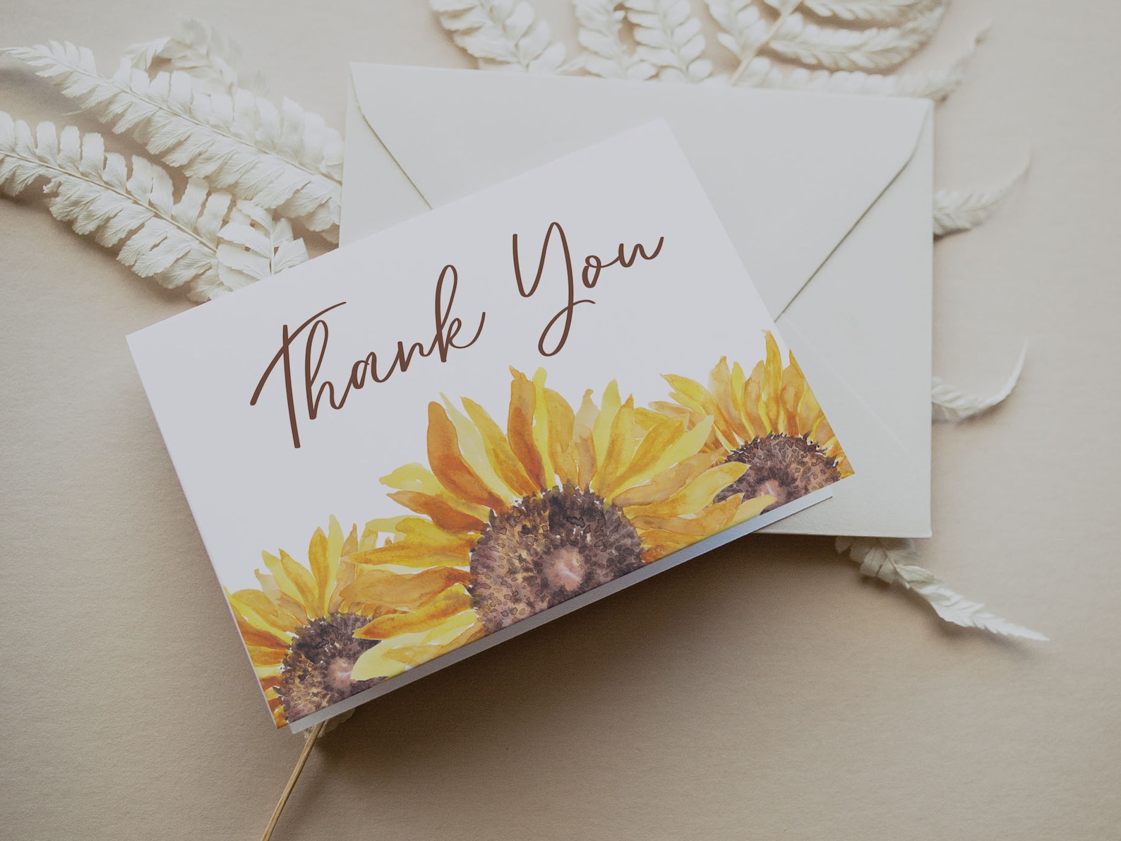 SUNFLOWER Thank You Cards Template Printable Digital | Etsy