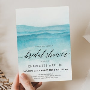 BEACH | Bridal Shower Invitation, Printable Template, Digital Download