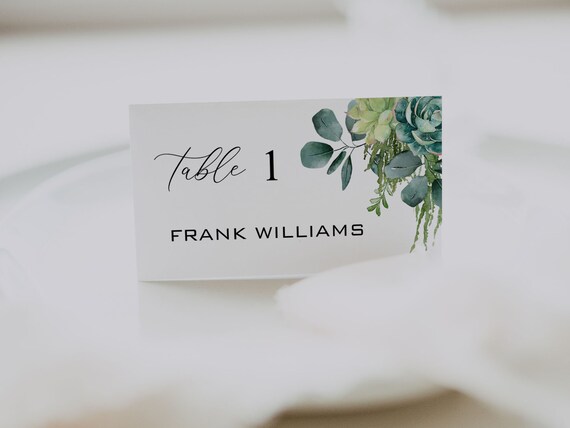 SUCCULENT Place Cards Printable Template Wedding - Etsy