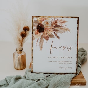 TERRACOTTA | Favors Sign, Printable Template, Boho Wedding Signage, Digital Download