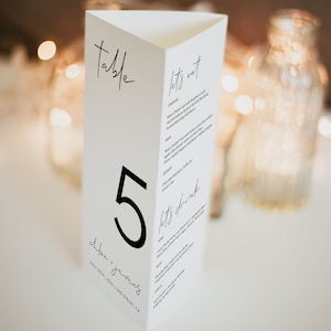 MINIMALIST | Wedding Table Numbers, Printable Template, Modern Trifold Table Numbers, Triangle, Digital Download