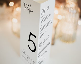 MINIMALIST | Wedding Table Numbers, Printable Template, Modern Trifold Table Numbers, Triangle, Digital Download