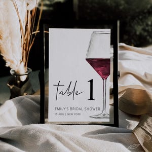 WINE | Table Numbers, Printable Template, Modern Table Numbers, Vino ...