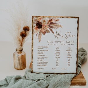 TERRACOTTA | Old Wives Tales Game, Gender Reveal Sign, Printable, Digital Download