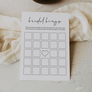 MINIMALIST | Bridal Bingo, Printable Bridal Shower Game Template, Modern, Digital Download