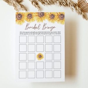 SUNFLOWER | Bridal Shower Games Bundle, Printable Editable Templates ...