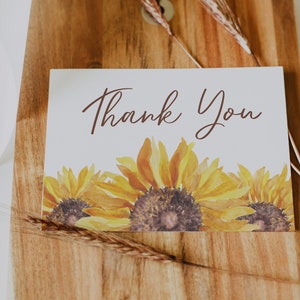 TOURNESOL | Modèle de cartes de remerciement, imprimable, téléchargement numérique