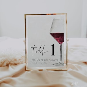 WINE | Table Numbers, Printable Template, Modern Table Numbers, Vino ...