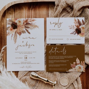 TERRACOTTA | Wedding Invitation Set, Printable Template, Boho Wedding Invites, Digital Download