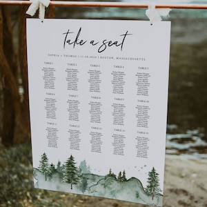 KIEFER | Sitzplan, Hochzeit im Grünen Wald, druckbare Vorlage, Sofort Download