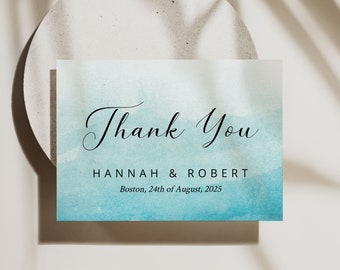 BEACH | Wedding Thank You Card, Printable Template, INSTANT DOWNLOAD