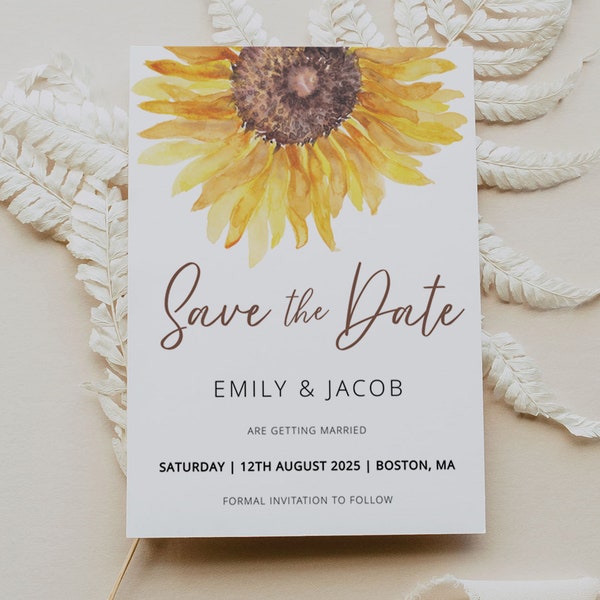 Sunflower Save the Date - Etsy