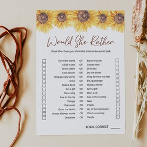SUNFLOWER | Bridal Shower Games Bundle, Printable Editable Templates ...
