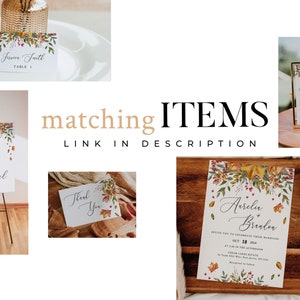 FALL LEAVES Wedding Invitation Template, Printable, Rustic Autumn, Instant Download image 9