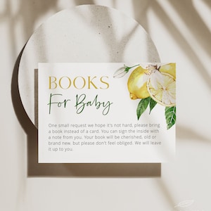 CITROEN | Boeken voor baby-inzetstuk, afdrukbare sjabloon, uitnodiging babyshower, kaart met boekverzoek, digitale download