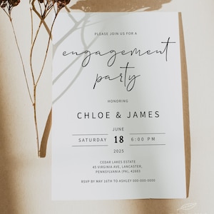 MINIMALIST | Engagement Party Invitation Template, Printable, Modern Invite, Digital Download