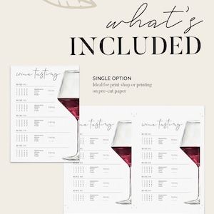 WINE | Tasting Card, Wine Tasting Score Card, Wine Tasting Notes, Printable, Modern Minimalist ...
