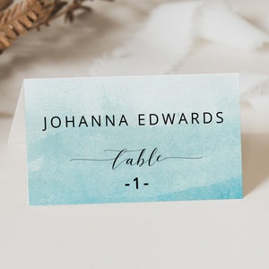 BEACH | Wedding Place Cards, Printable Template, Ocean Wedding Escort Card Template, Digital Download