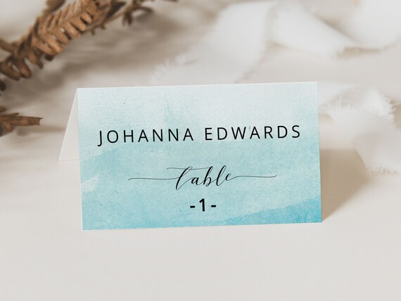 BEACH Wedding Place Cards Printable Template Ocean Wedding - Etsy