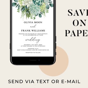 SUCCULENT Wedding Invitation Template, Printable, Boho Greenery, Digital Downlaod image 8