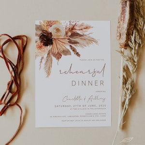 TERRACOTTA | Rehearsal Dinner Invitation Template, Printable, The Night Before Invitation, Digital Download
