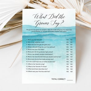 BEACH Bridal Shower Games Bundle, Printable Editable Templates, Digital Download image 5