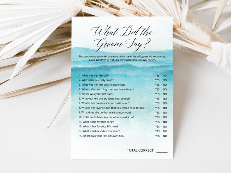 BEACH Bridal Shower Games Bundle, Printable Editable Templates, Digital Download image 5