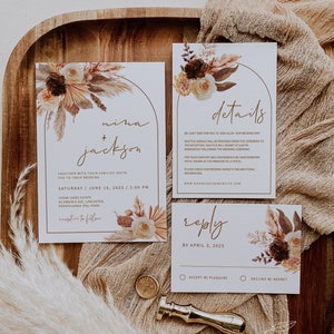 TERRACOTTA | Wedding Invitation Set, Printable Template, Boho Wedding Invites, Digital Download