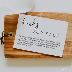 MINIMALISTE | Insertion de livres pour bébé, modèle imprimable, faire-part de baby shower, carte de demande de livre, téléchargement numérique