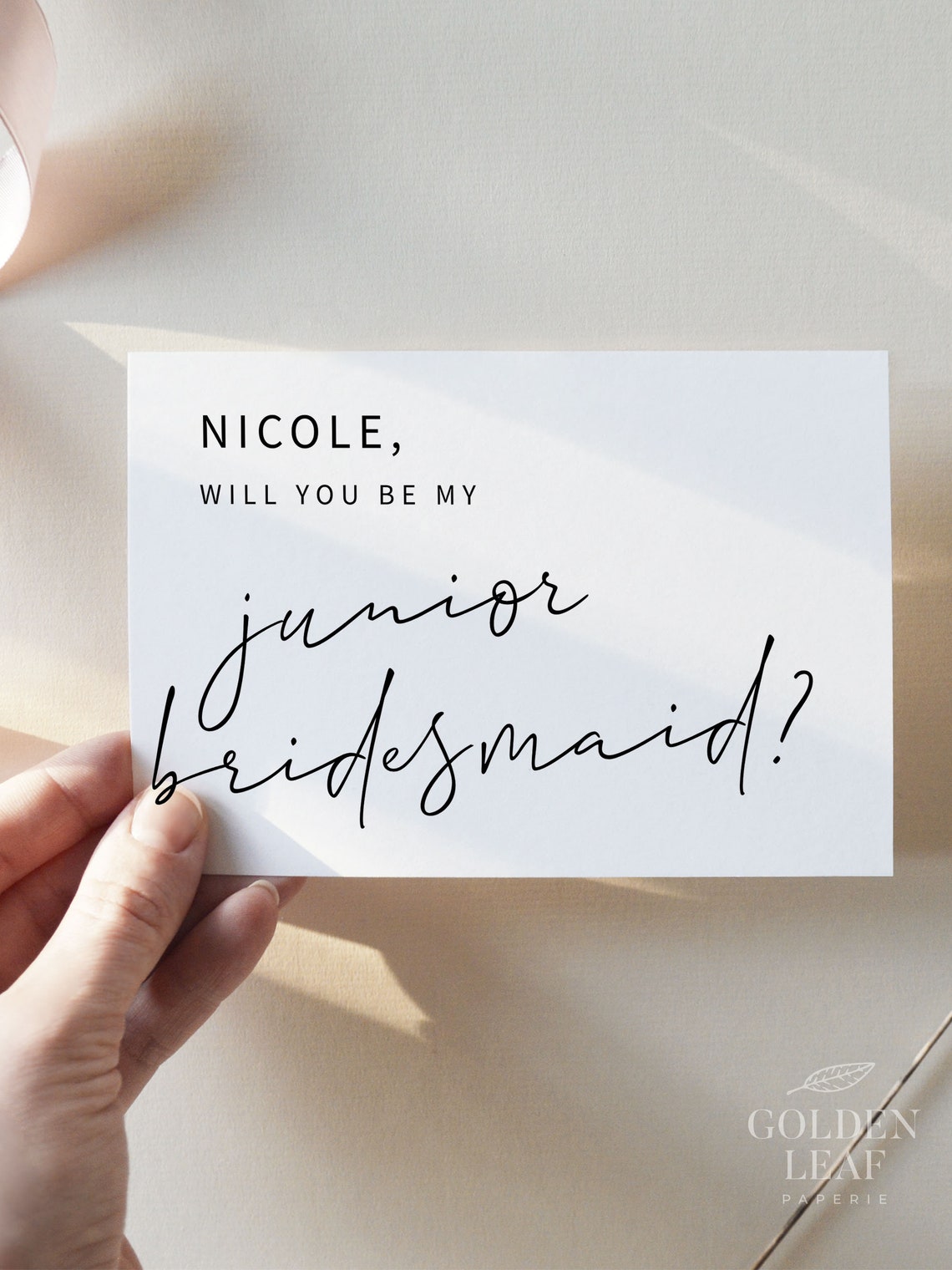 MINIMALIST Junior Bridesmaid Proposal Card Printable - Etsy
