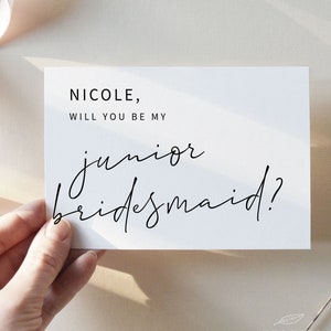 MINIMALIST Junior Bridesmaid Proposal Card, Printable Template, Will ...