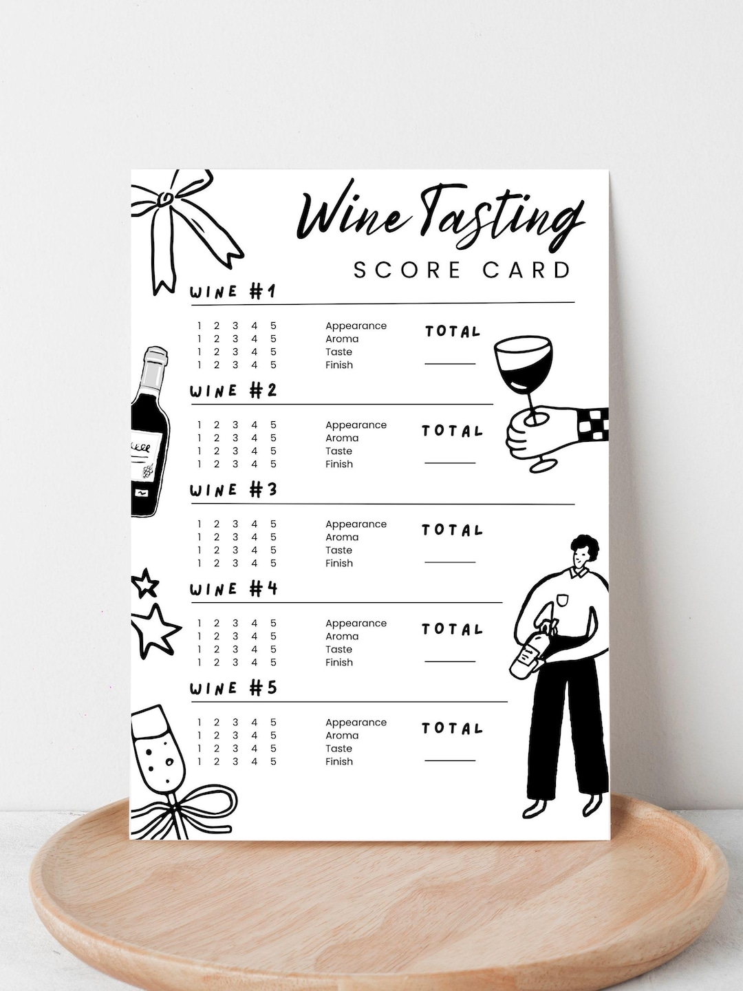 Wine Tasting Card, Wine Tasting Score Card, Wine Tasting Notes, Canva ...