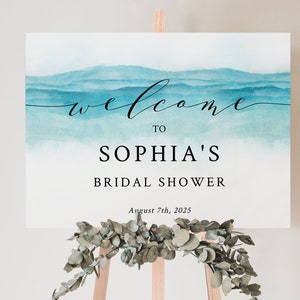 BEACH | Bridal Shower Welcome Sign Template, Printable, Landscape, Digital Download