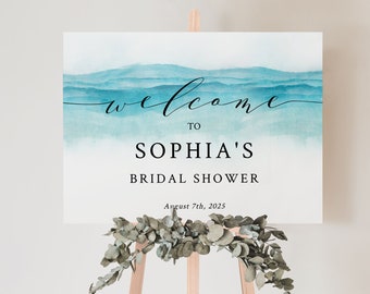 BEACH | Bridal Shower Welcome Sign Template, Printable, Landscape, Digital Download