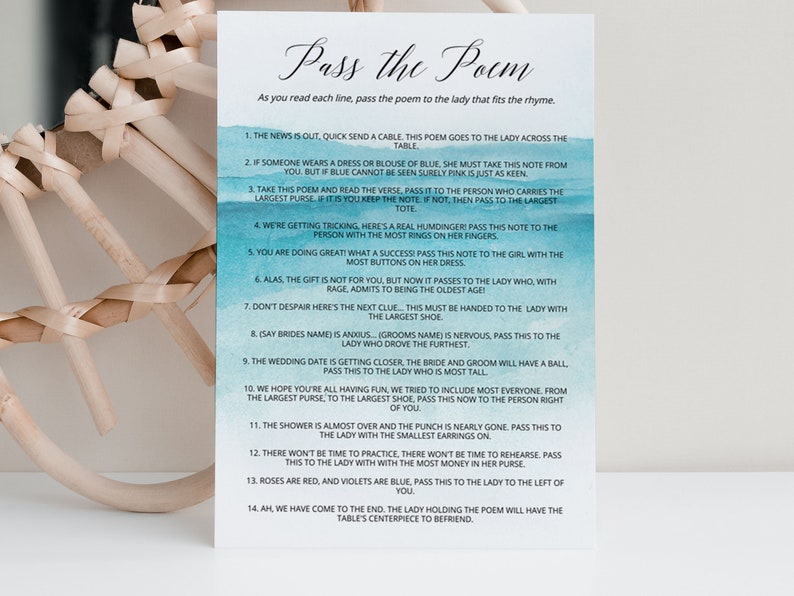 BEACH Bridal Shower Games Bundle, Printable Editable Templates, Digital Download image 6
