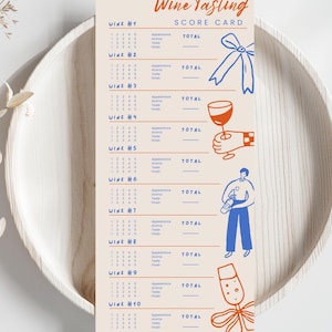 Wine Tasting Card, Wine Tasting Score Card, Wine tasting notes, Canva Printable, Modern Graphics Score Sheet, Digital Download