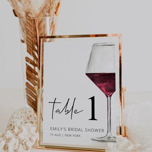 WINE | Table Numbers, Printable Template, Modern Table Numbers, Vino ...