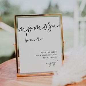 MINIMALIST | Momosa Bar Sign Template, Printable, Baby Shower Mimosa ...