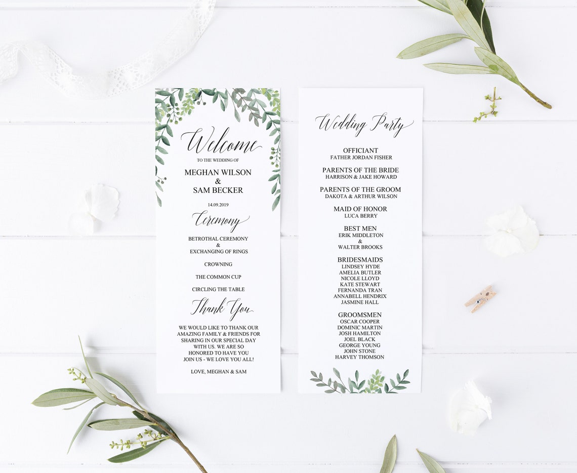 GREENERY Wedding Template Suite Printable Complete | Etsy