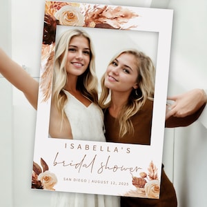 TERRACOTTA | Bridal Shower Photo Prop Frame Template, Printable Picture Booth, Boho, Portrait, Digital Download