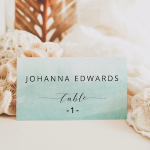 MINT BEACH | Wedding Place Cards Template, Printable, Digital Download