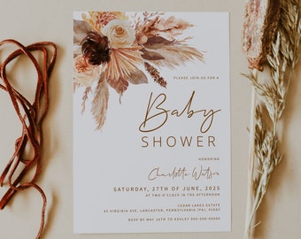 TERRACOTTA | Baby Shower Invitation Template, Printable, Boho Invite, Digital Download